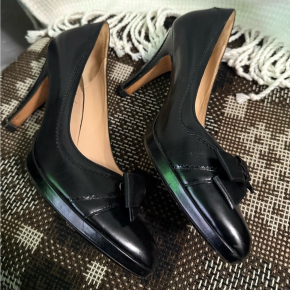 Cole Haan Black Stiletto Heels with Bow Detail 9.5 B - Picture 4 of 7